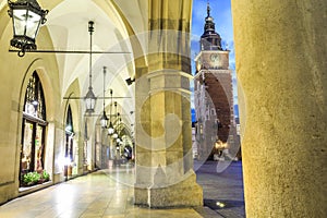 Cloth Hall and old city hall, Krakow, Poland