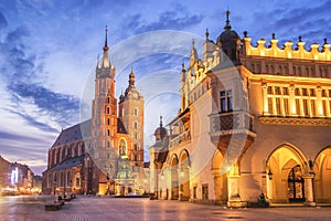 St Mary s Church at Main Market Square in Cracow, Poland