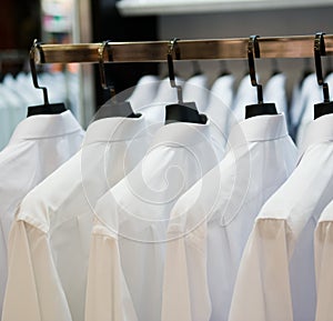 Cloth hangers with shirts