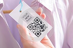 Cloth label with QR code