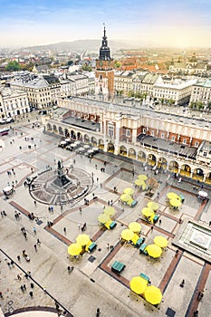 Cloth`s Hall and Old City Hall Tower on Market Square, Krakow, P