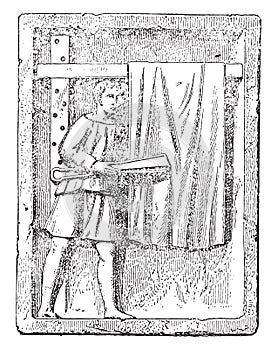 Cloth shearer, vintage engraving