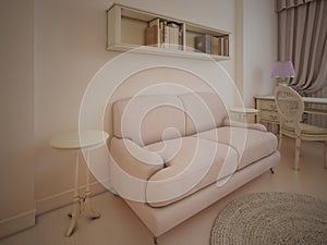 Cloth sofa in light room
