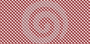 Diagonal red and white Gingham pattern Texture