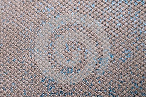 Cloth texture .Blue brown textured unprinted suiting fabric from above