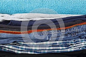 Clothes and accessories - group stack pile clotes background
