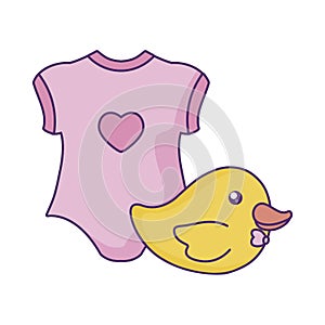 clothes baby for girl with duck plastic toy