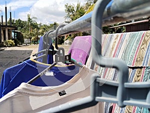 clothes being dried in the sun