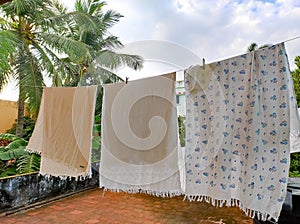 Clothes being dried in the Sun