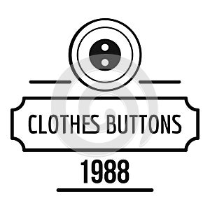 Clothes button service logo, simple black style