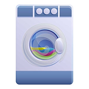 Clothes care dryer icon, cartoon style