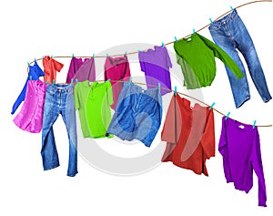 Clothes on a clothesline