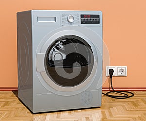 Clothes dryer in interior, 3D