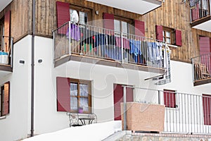 Clothes drying on a balcony in Italy