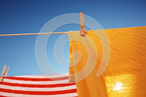 Clothes drying on clothesline