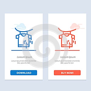 Clothes, Drying, Hanging  Blue and Red Download and Buy Now web Widget Card Template