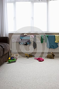 Clothes Drying On Radiator