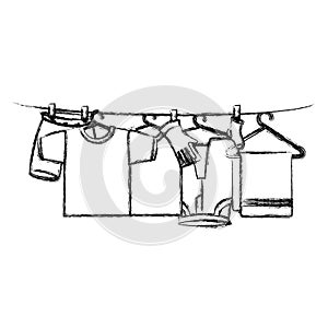 clothes drying on wire