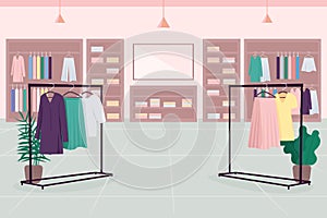 Clothes emporium flat color vector illustration