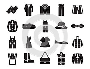 Clothes fashion icons set on white background