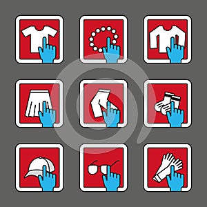 Clothes or fashion store shop shopping touch icon for website or app advertising