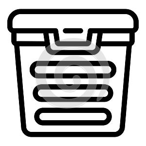 Clothes hamper icon outline vector. Laundry household
