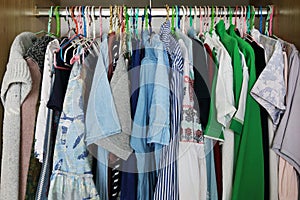 clothes hang in closet