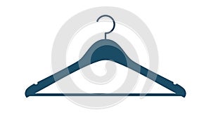 Clothes hanger, coat hanger, coathanger on white background. Isolated illustration