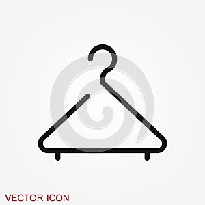 Clothes hanger icon. Coat rack symbol. Flat Vector illustration