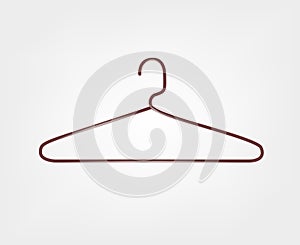 Clothes hanger icon. Metal hanger