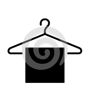 Clothes hanger icon on white background isolated