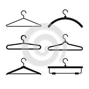 Clothes Hanger Icons Set. Vector