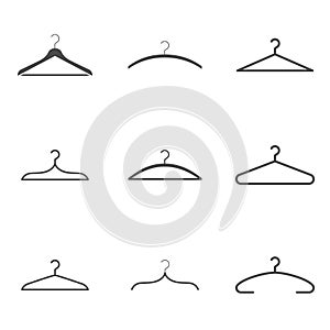 Clothes hanger icons set Vector photo