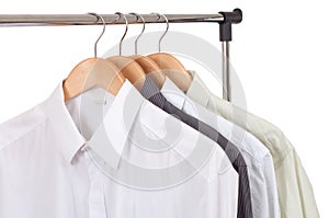 Clothes hanger with shirts