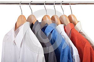 Clothes hanger with shirts