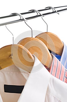 Clothes hanger with shirts