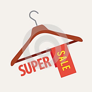 Clothes Hanger with Super Sale Tag