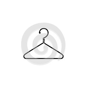 Clothes hanger thin icon isolated on white background