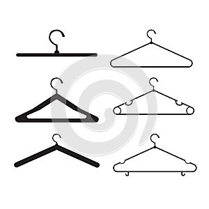 Clothes hanger vector icon set