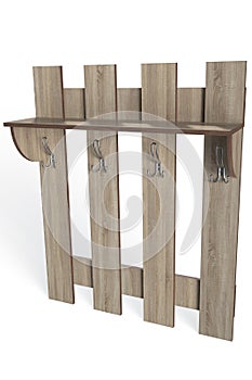 Clothes hanger wall with four hooks