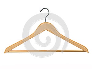 Clothes hanger on white isolated background.