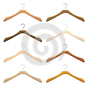 Clothes Hanger Wooden Coathanger Set Various Woods Textures