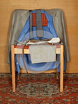 Clothes hanging on an old chair
