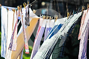 Clothes hanging in the sun