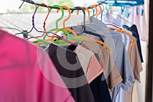 Clothes hanging to dry