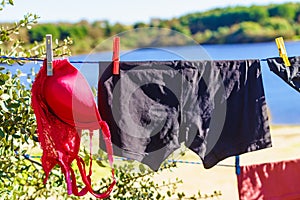 Clothes hanging to dry outdoor