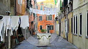 Clothes hanging in venice photo