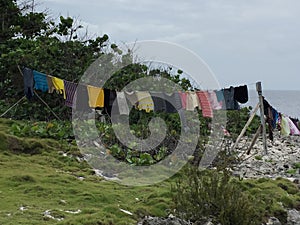 Clothes hanging on a washing line