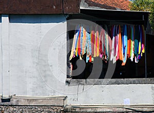 Clothes hanging on washing line