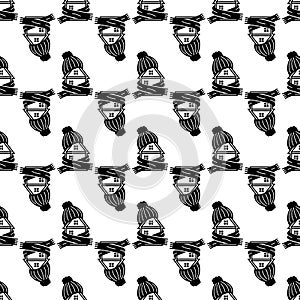 Clothes house pattern seamless vector